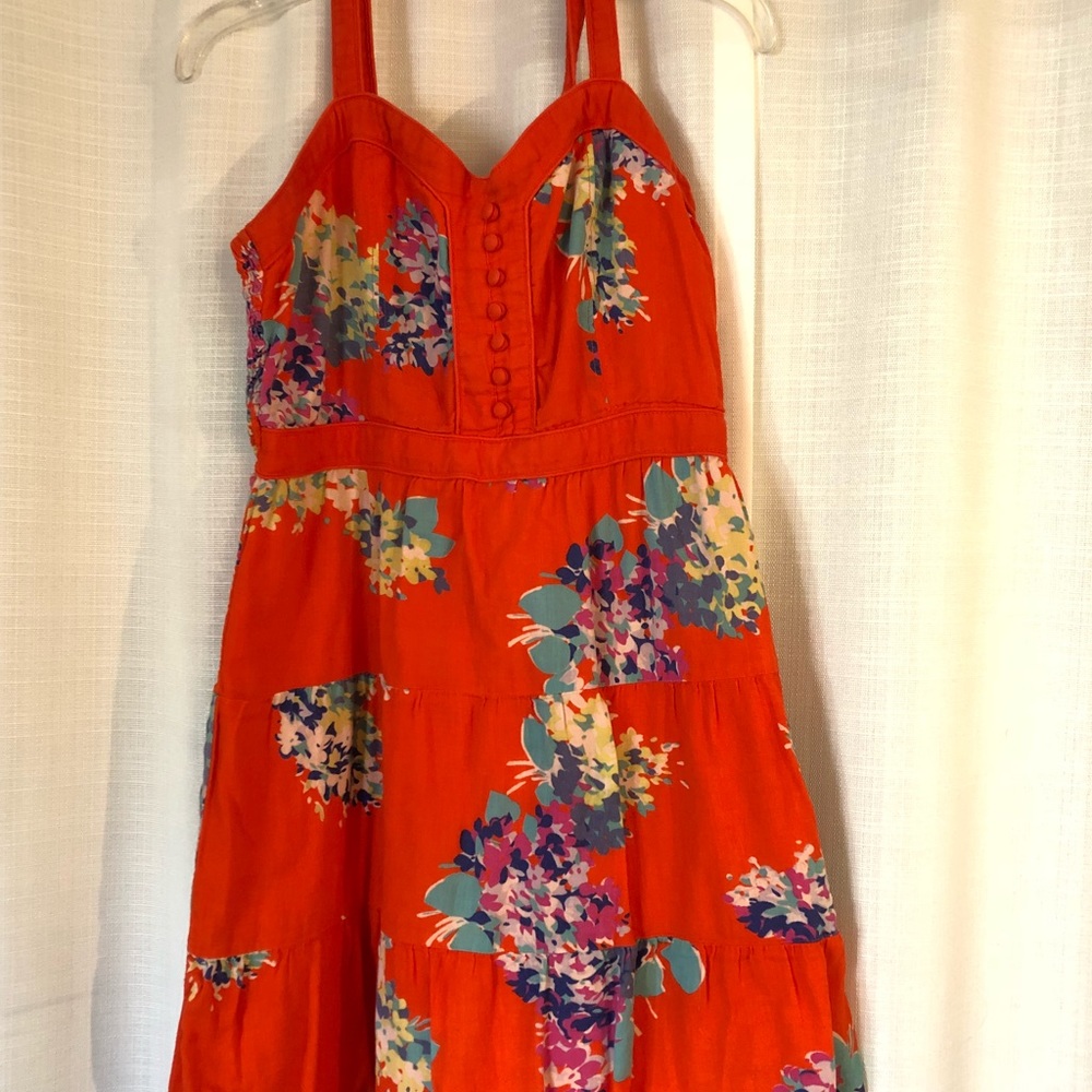 American eagle orange flower dress